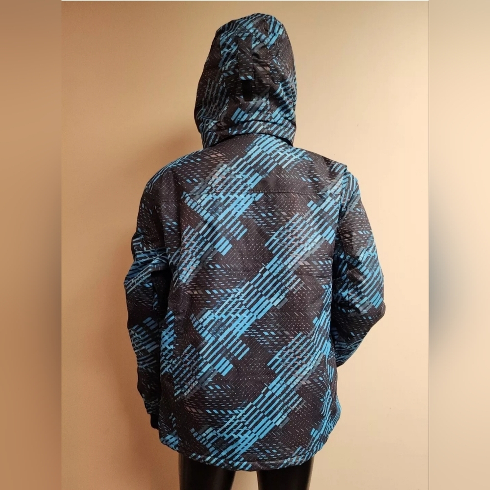 Men's Coat Size 2XL Blue & Black Design Waterproof Windproof All Weather - Picture 7 of 15